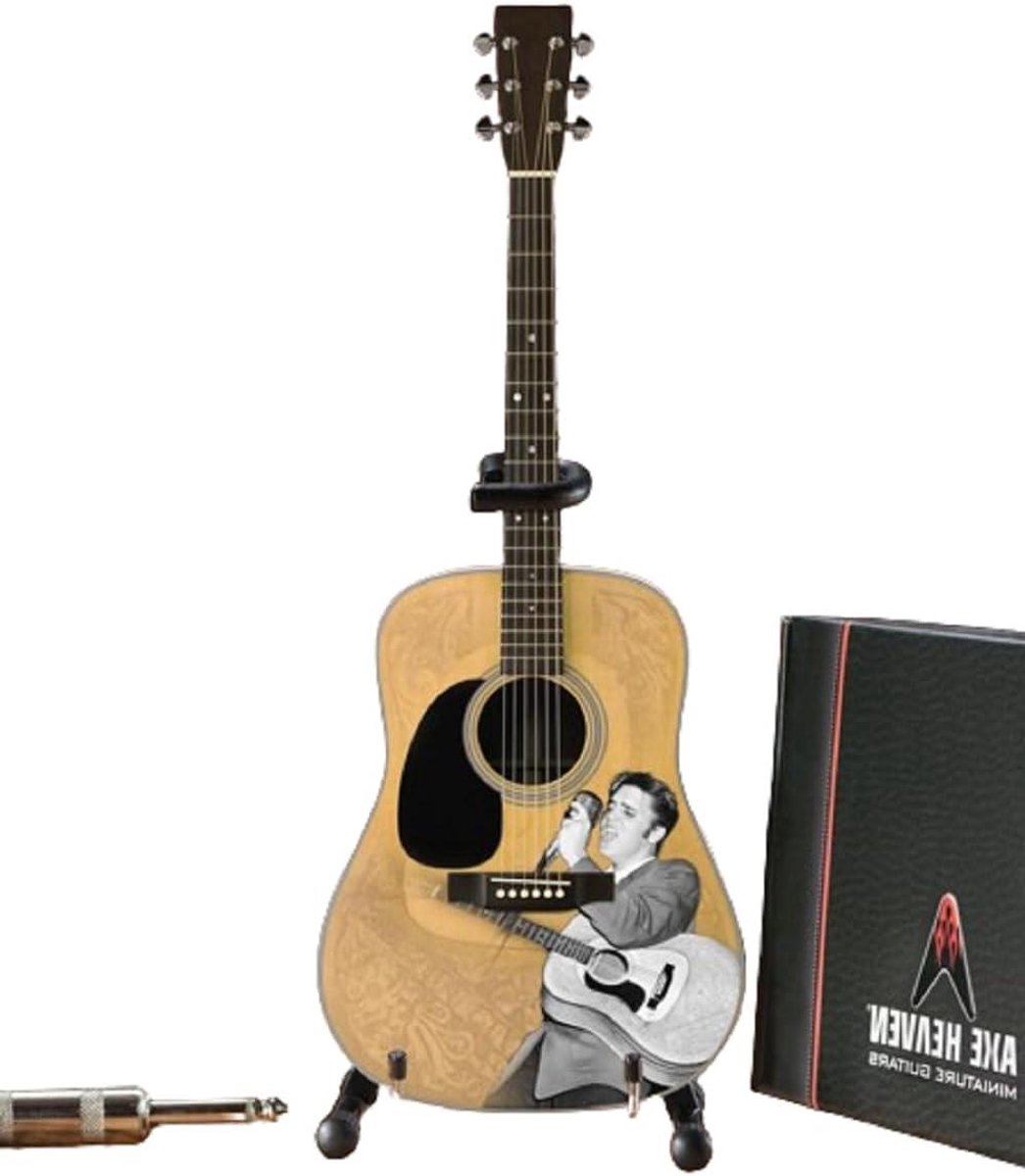 Akoestische Mini Gitaar - Replica Gitaar - Muziek Collectie - Iconische Elvis Foto - 116 Inch - Geel