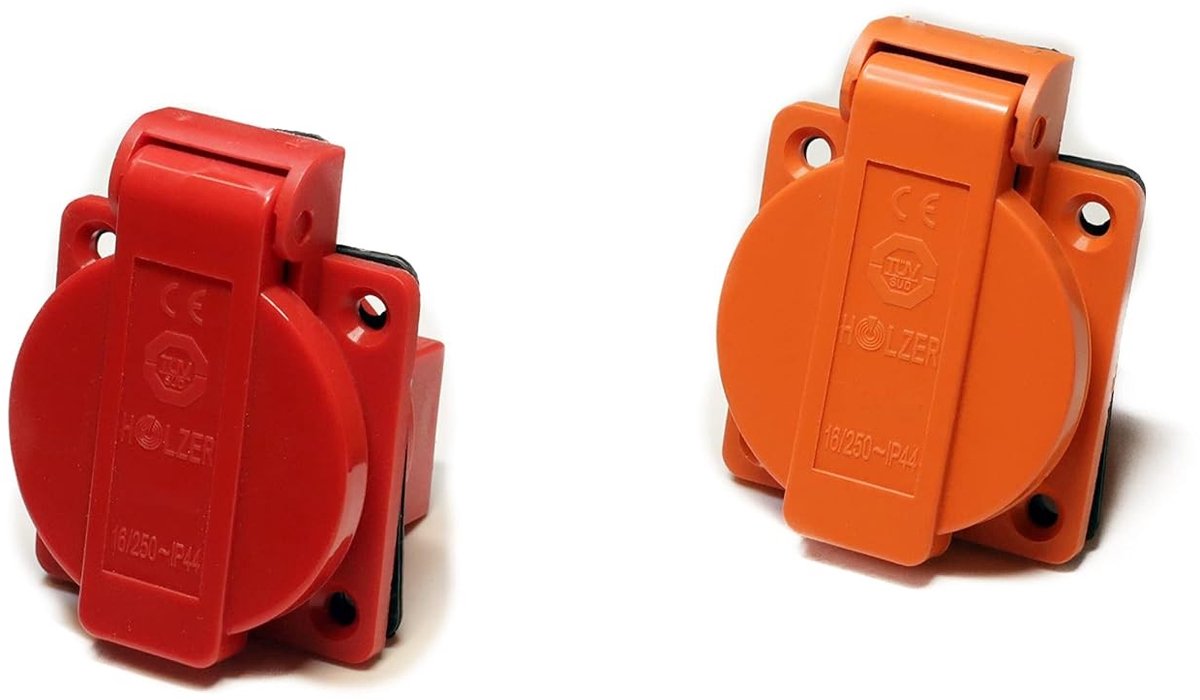 Buitenstopcontact - Zwart/Blauw - Inbouw 50 x 50 mm - 16A IP54 Waterdicht Polyamide - Elektrisch Veiligheidsstopcontact