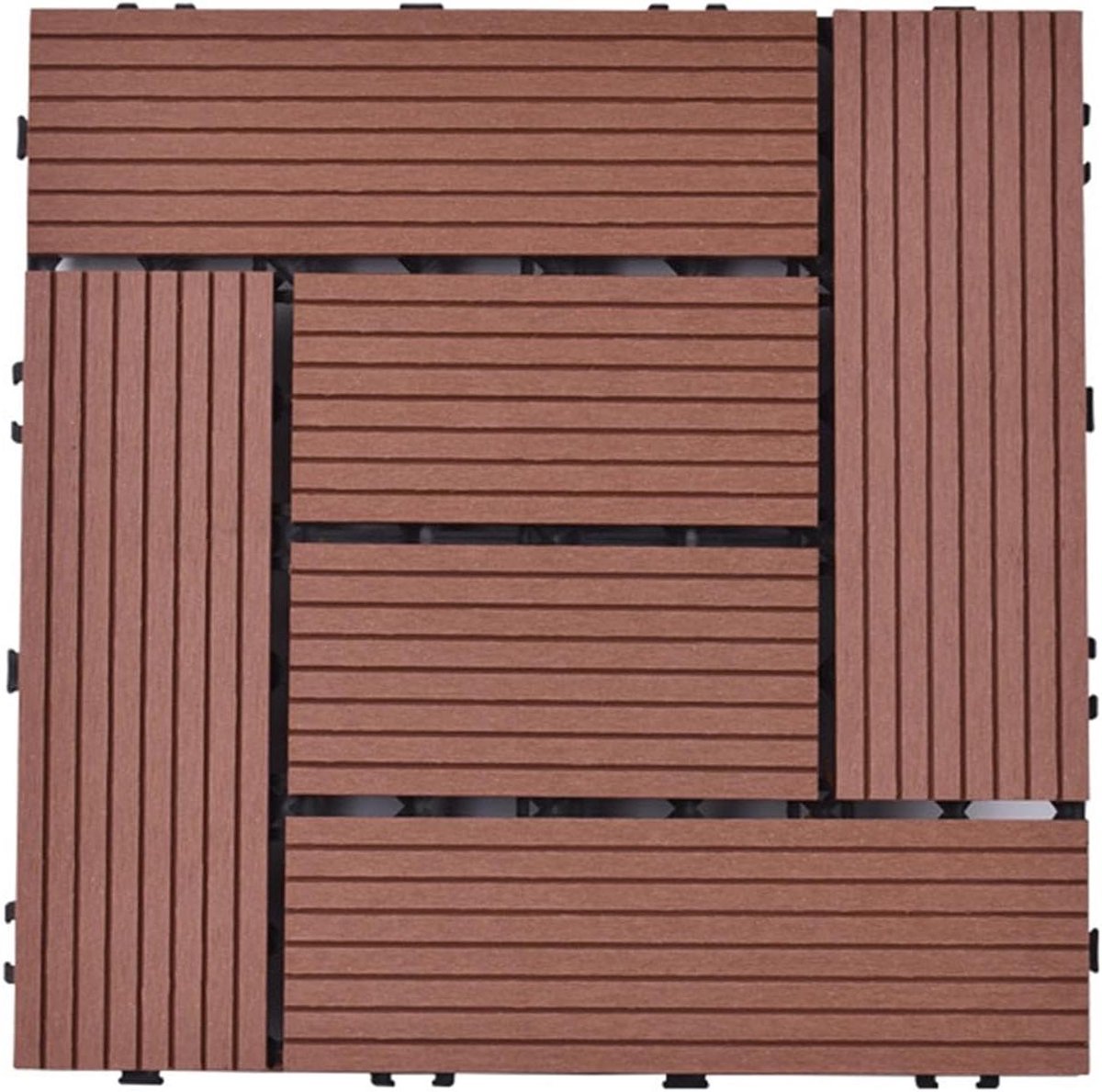 Terrastegels Houtcomposiet - Vlondertegels Composiet - Buiten Vloeren - Waterdicht & Duurzaam - 10 stuks - Bruin