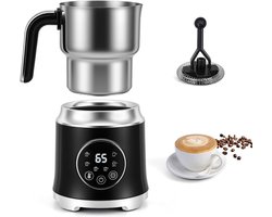 Elektrische Melkopschuimer - Zwart - 1,2 L - 6-in-1 Functie voor Warme en Koude Melk - Voor Koffieliefhebbers