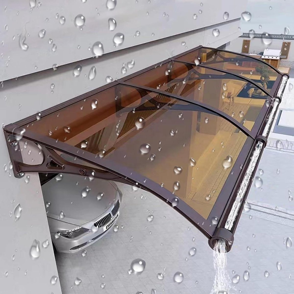 Deurluifel Polycarbonaat - Regenkap Buiten - Bescherming Entree - UV-bestendig Waterdicht - 5 mm dik - Doorzichtig