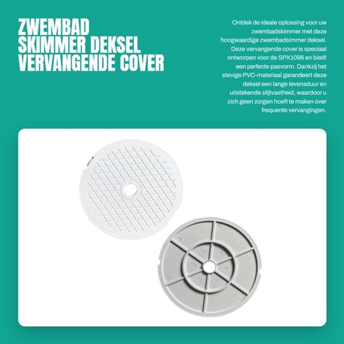 Zwembad Skimmer Deksel Stevig Plastic - Vervangende Dekhoes - Eenvoudige Installatie - Slijtvast - Betrouwbare Oplossing - Skimmer Cover