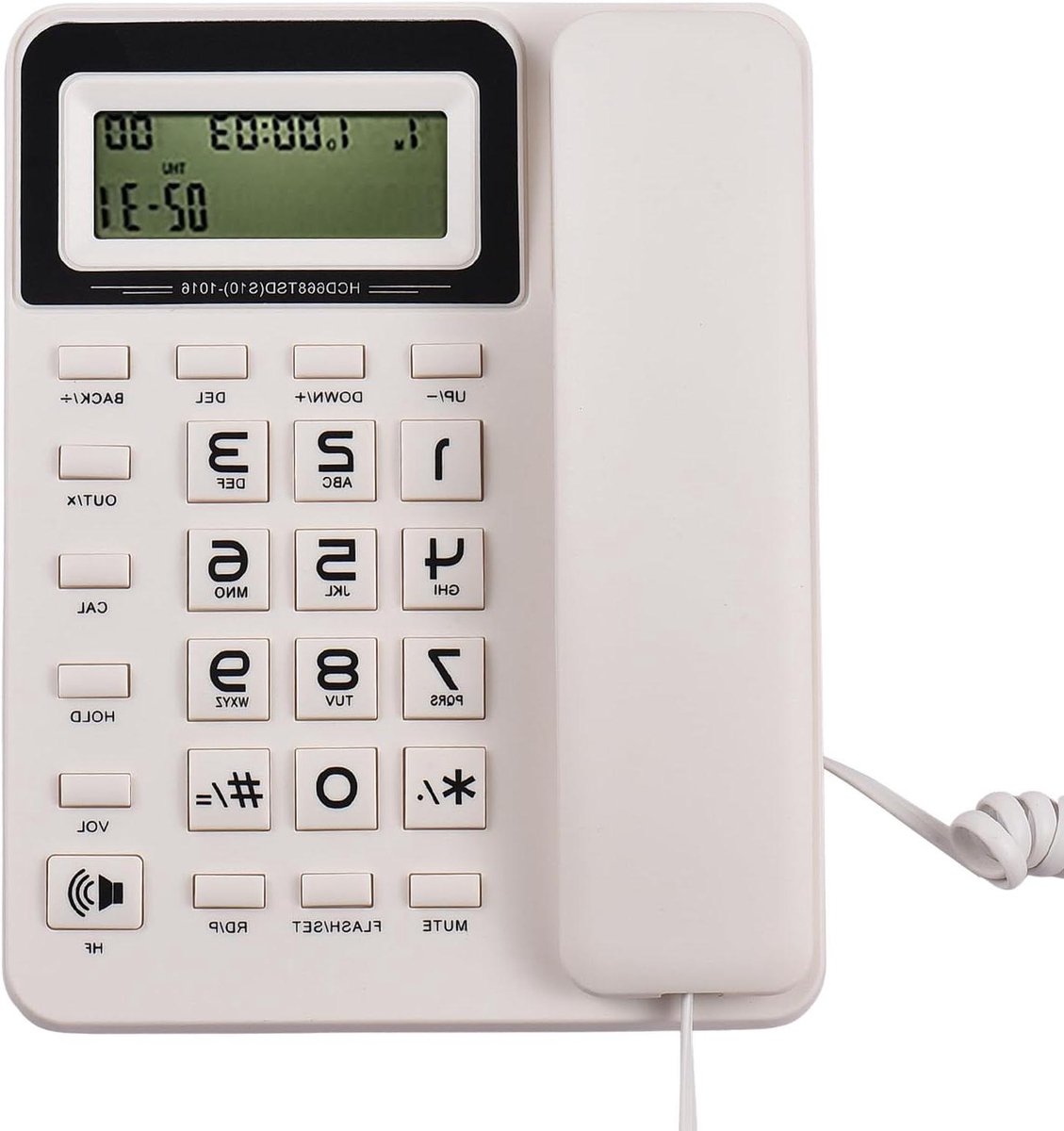 Vaste Telefoon - Burelatelefoon Desktoptelefoon - Thuiswerken Kantoor - LCD Scherm - 29.5 x 21.5 x 6.5 cm - Beige