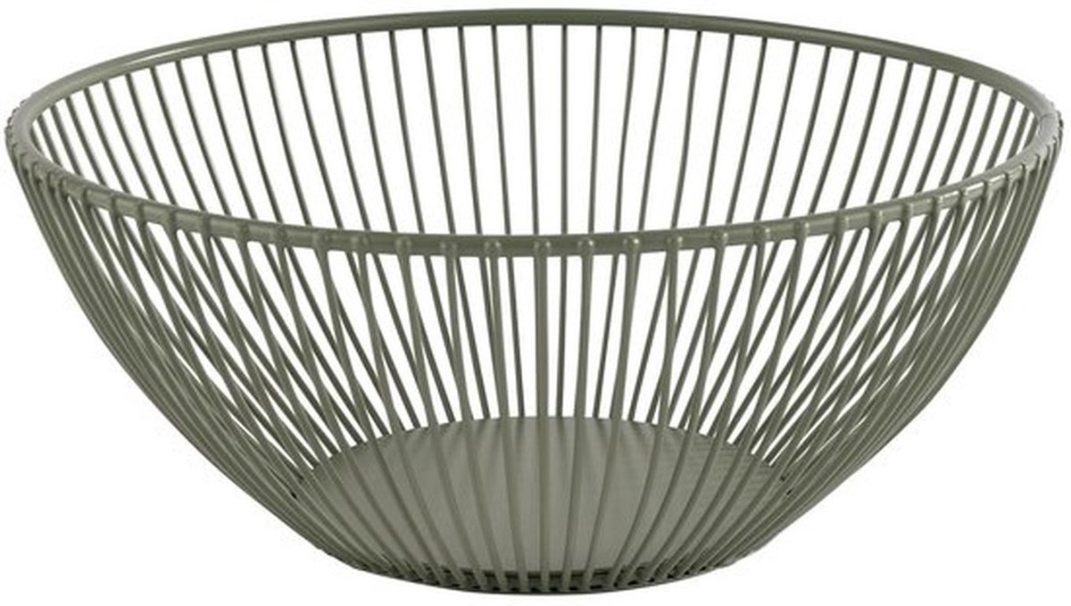 Mand Rookgroen Ø 20 cm - Ovale Vorm - Decoratief Element - Perfect voor Brood en Fruit - Hoogte 8 cm - Opbergmand