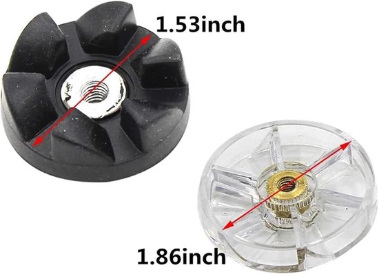 Vervangende Blender Tandwielen - Blender Onderdelen - Blender Repareren - Voedselveilig Plastic - 4 Stuks - Transparant en Zwart — afbeelding 4