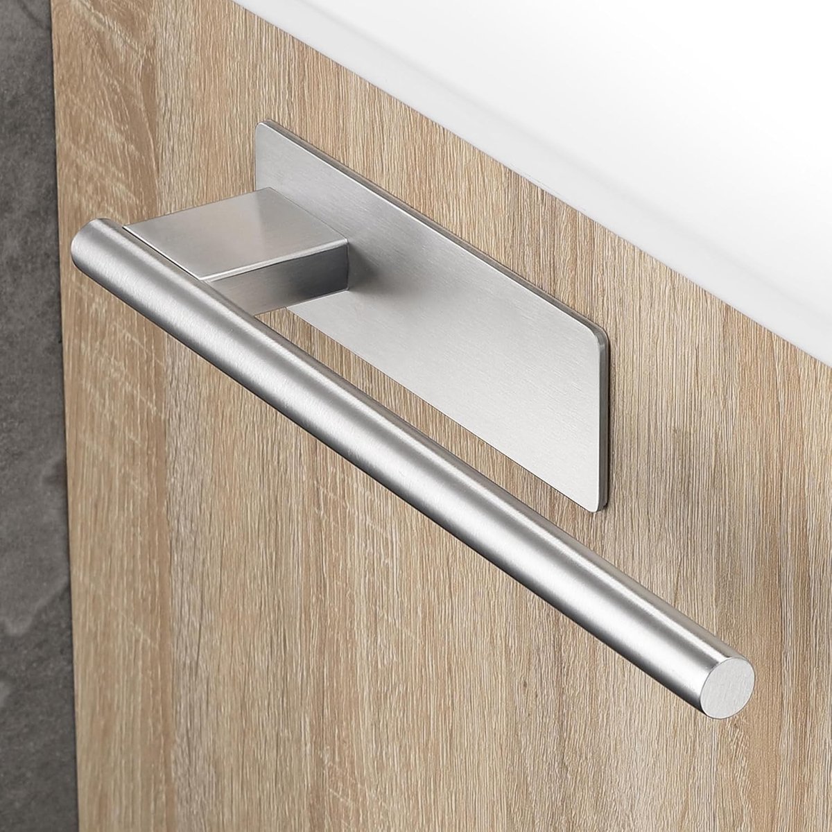 Handdoekhouder - Zilver - 28 cm - Roestvrij Staal Zelfklevend - Voor Badkamer
