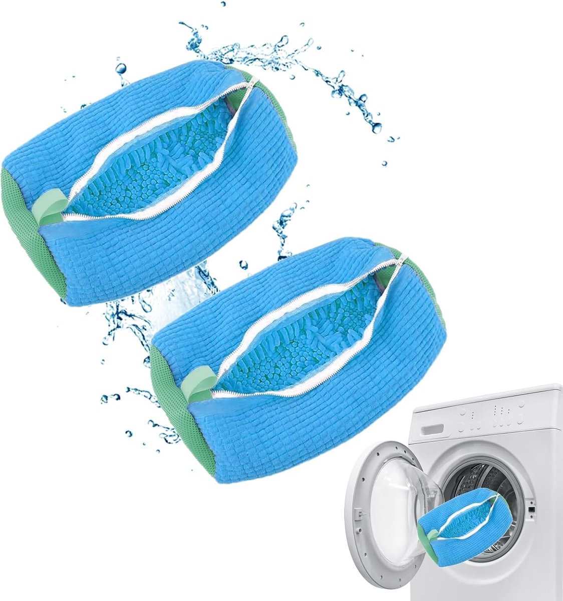 Waszak voor schoenen - Blauw - 2 stuks - Duurzaam en Schokabsorberend - Voor het Wassen van Schoenen