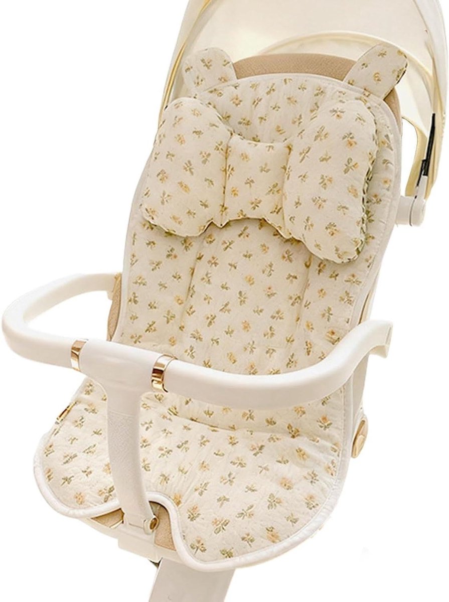Kinderwagen Inlegkussen - Zitverhoger Wandelwagen - Comfortabel Reizen - Ademend Omkeerbaar Ontwerp - 72x37x10 cm - Grijs