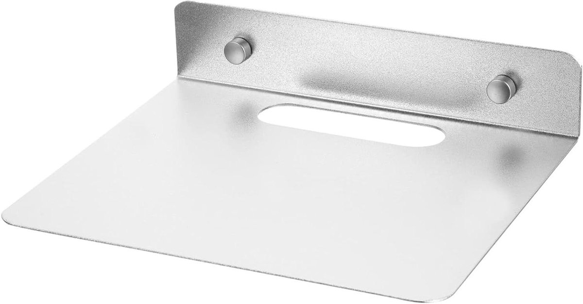 Wandrekje - Plankje Monitor - Opbergen Decoratie - Ruimtebesparend Ontwerp - 20x16.5cm - Zilver