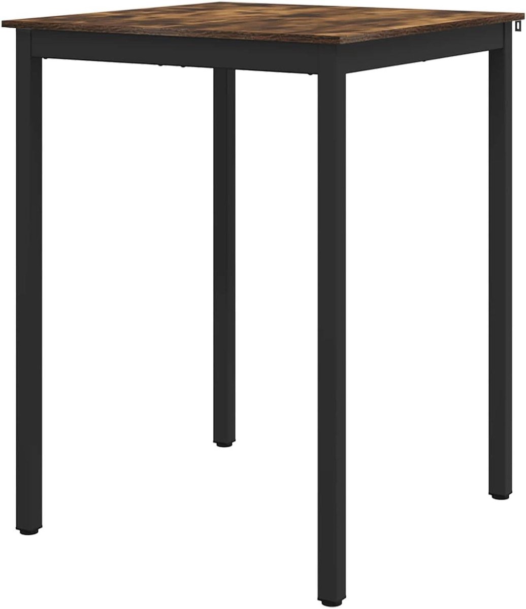 Eettafel 2 personen - Houten keukentafel - Samen eten - Stabiele metalen poten - 80 x 105 x 80 cm