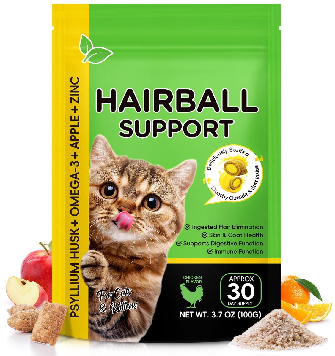Anti-haarballen droogvoer voor katten, bevordert gezonde spijsvertering en huid | 30 dagen