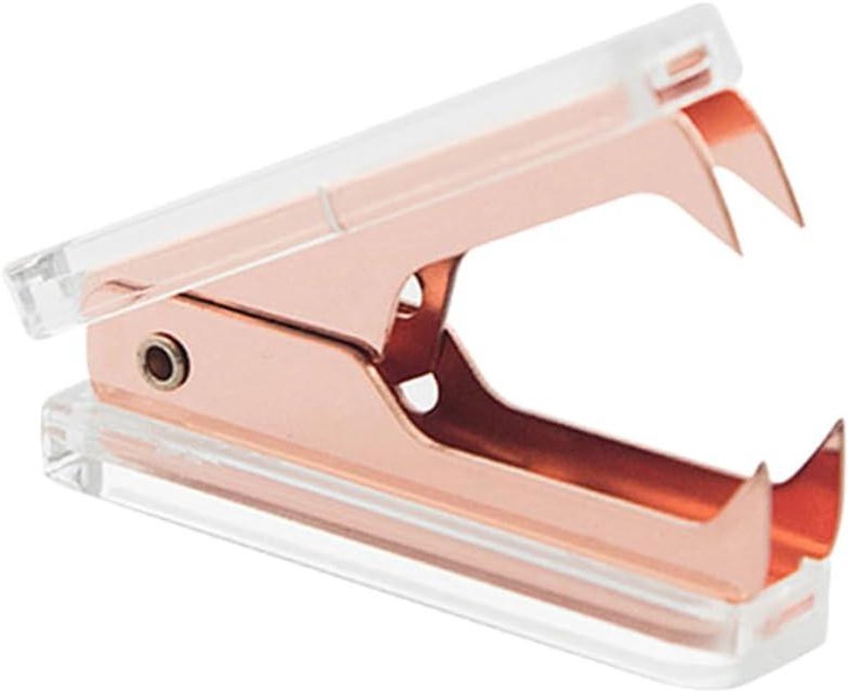 Nietjesverwijderaar Kantoor - Ontnieter Stapler Remover - Documenten Ontnieten - Luxe Acryl Rose Goud - 6 x 1.6 cm