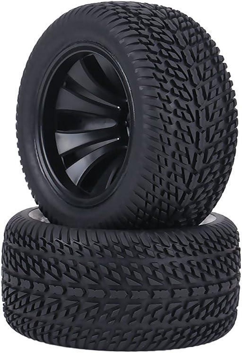 RC Auto Banden - Wielen Rubber - RC Auto Rijden - Antislip Oppervlak - 90 mm Buitendiameter - Zwart
