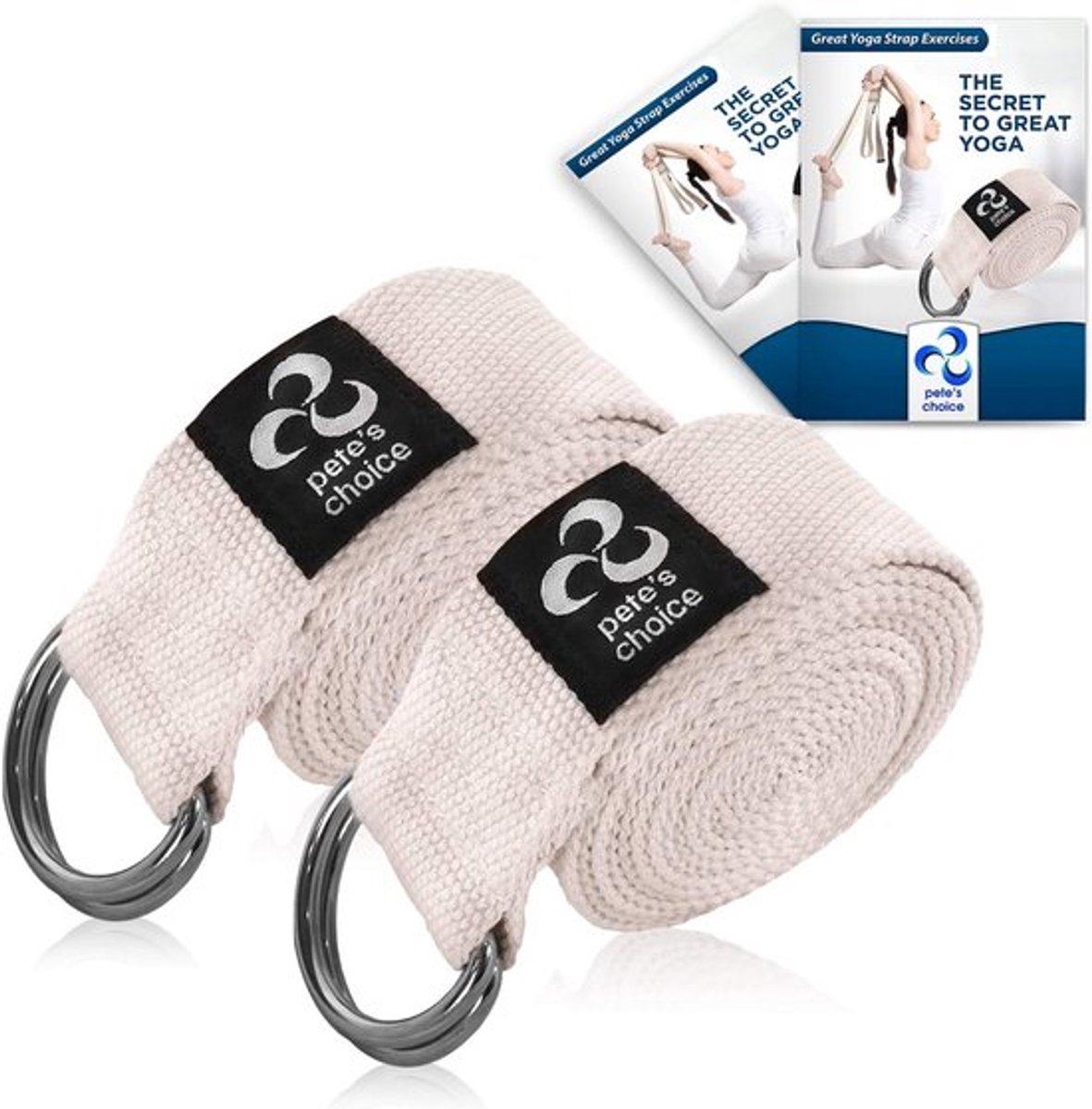Thijox - 2 stuks verstelbare yoga-oefeningen bandjes 2,4 m - duurzame D-ring voor pilates, gymtraining, flexibiliteit, balans, rekken en houdingen ver