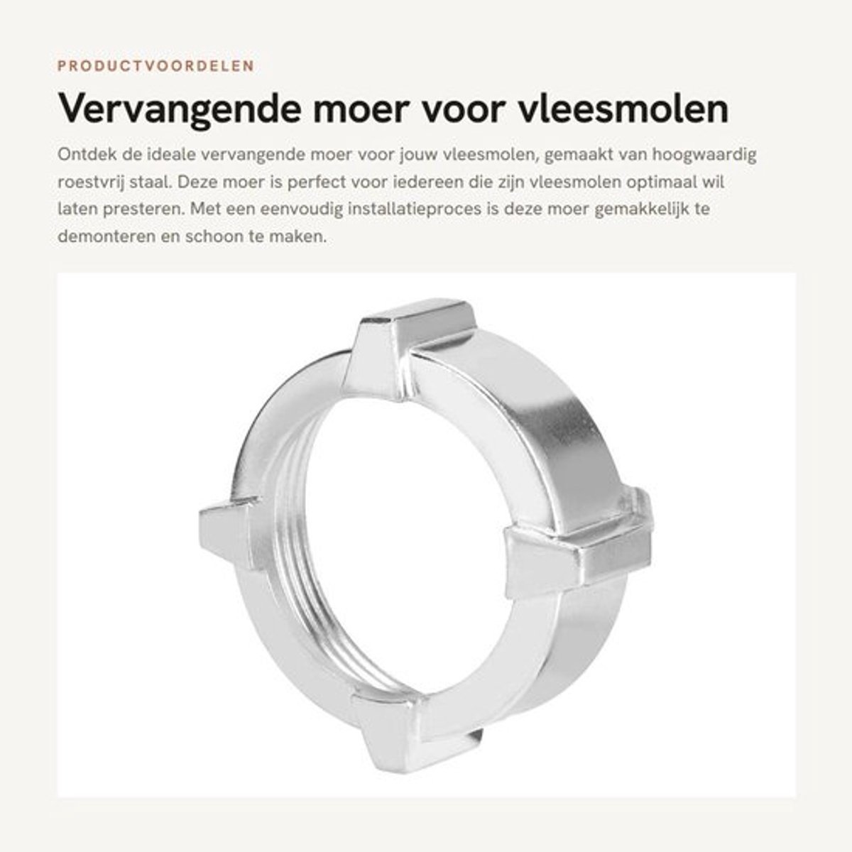 Moer Vervangend - Roestvrij Staal - Slijtvast - Corrosiebestendig - Keukengereedschap - Eenvoudige Installatie - Vleesmolen