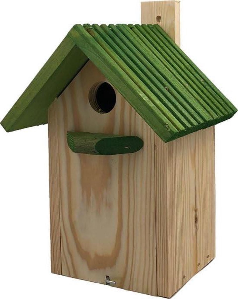 Vogelhuisje Nestkast - Vogelhuisje Tuin - Natuurlijke Tuin - FSC Gecertificeerd Hout - 12x13x30 cm - Groen