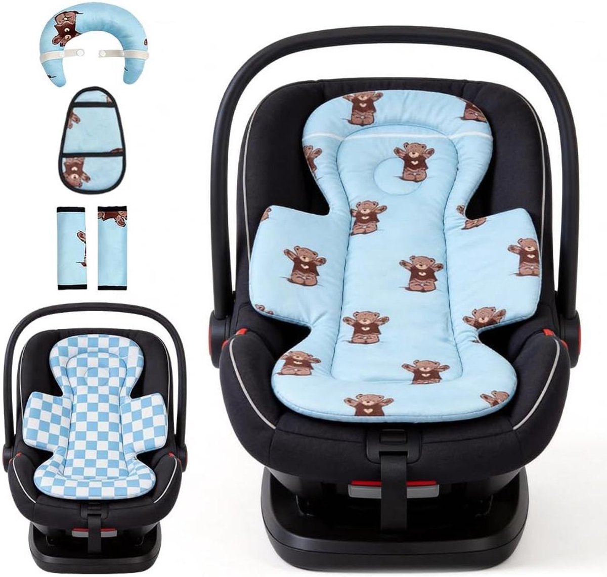 Baby Stoel Verkleiner - Baby Inzet - Comfortabel Reizen - Ademende 3D Mesh - 70 x 43 cm - Blauw