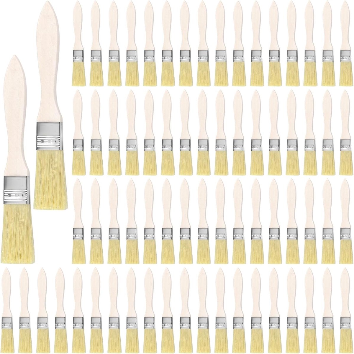 70 Stuks Verfkwasten Set - Professionele Houten Handvatten voor Verf, Beits, Vernis en Doe-Het-Zelf Projecten