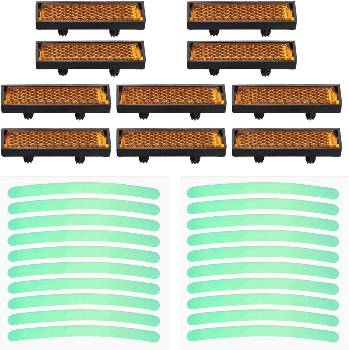 10 Pieces Pedal Reflectors And 20 Pieces Reflective Strips, Night Riding Reflectors, Safety Warning Supplies, Suitable - ShopVlot