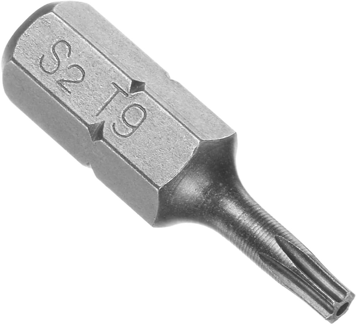 Torx Schroefbits 1/4 Inch Hex Shank 25mm T9, Magnetische Schroevendraaier Bits voor Auto-onderhoud, Precisie en Duurzaamheid