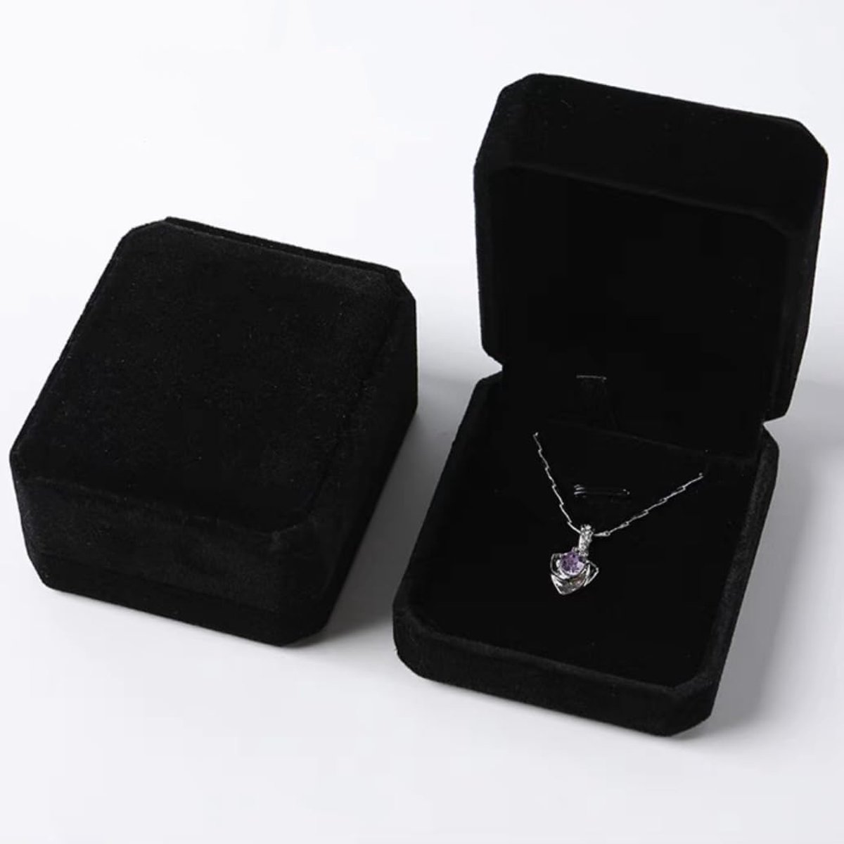 Kleine ketting fluwelen doos - sieraden verpakking - luxe uitstraling - perfect voor cadeauverpakking - ShopVlot
