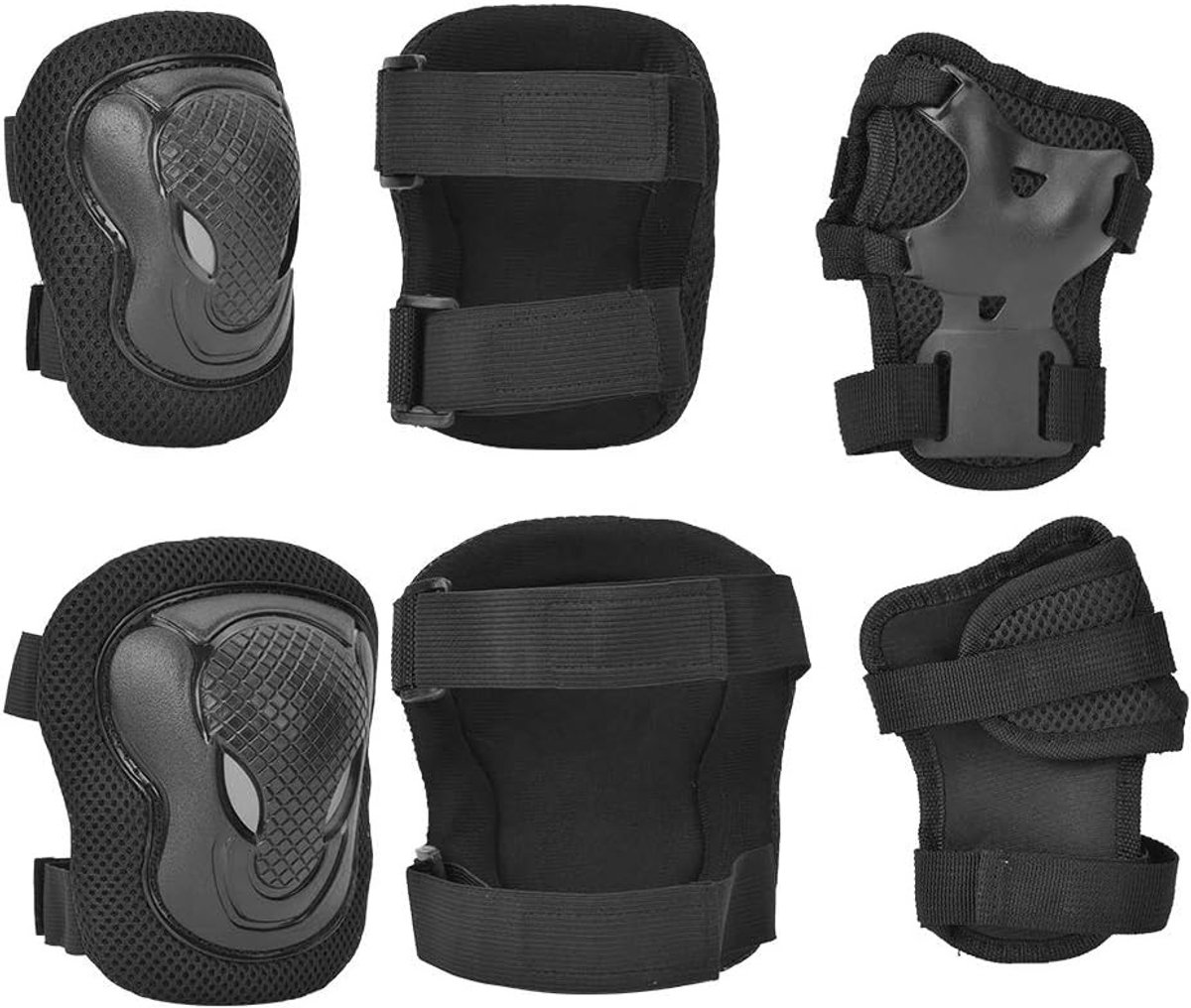 Beschermende en Ademende Roller Skates Kit met Dikke Kussens voor Volwassenen, Ideaal voor IJs- en Roller Skate Liefhebbers, Rood en Zwart