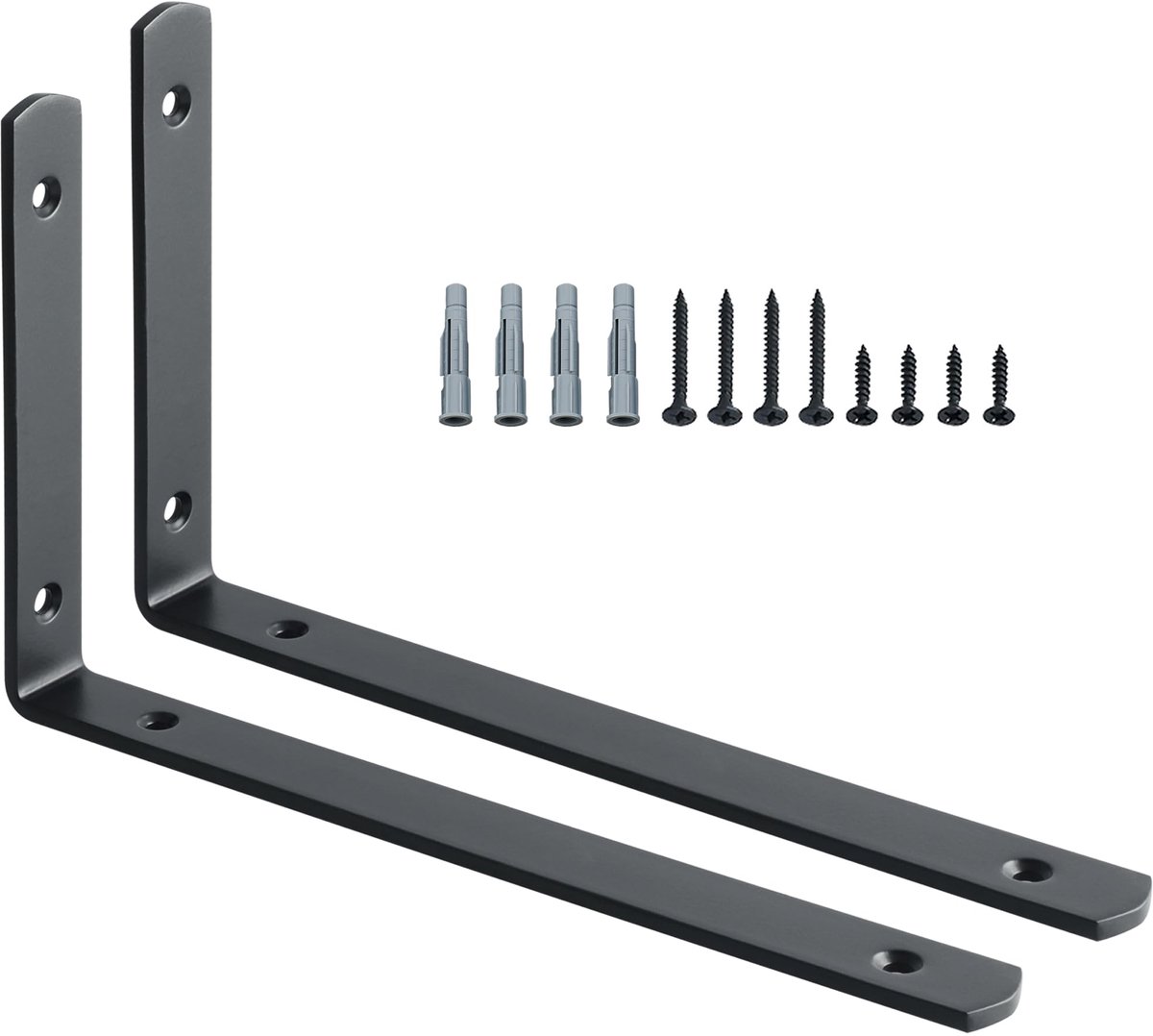 Plankdrager zwart 250 mm x 150 mm - roestvrij staal - zwevende plankbeugels - voor een strakke wandafwerking - ShopVlot