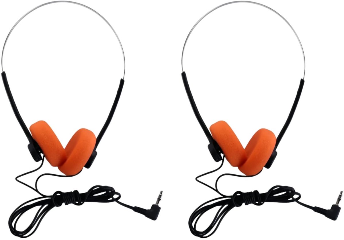 Hoofdtelefoon over-ear - oranje retro - hifi-stereogeluid - comfortabel voor dagelijks gebruik - ShopVlot
