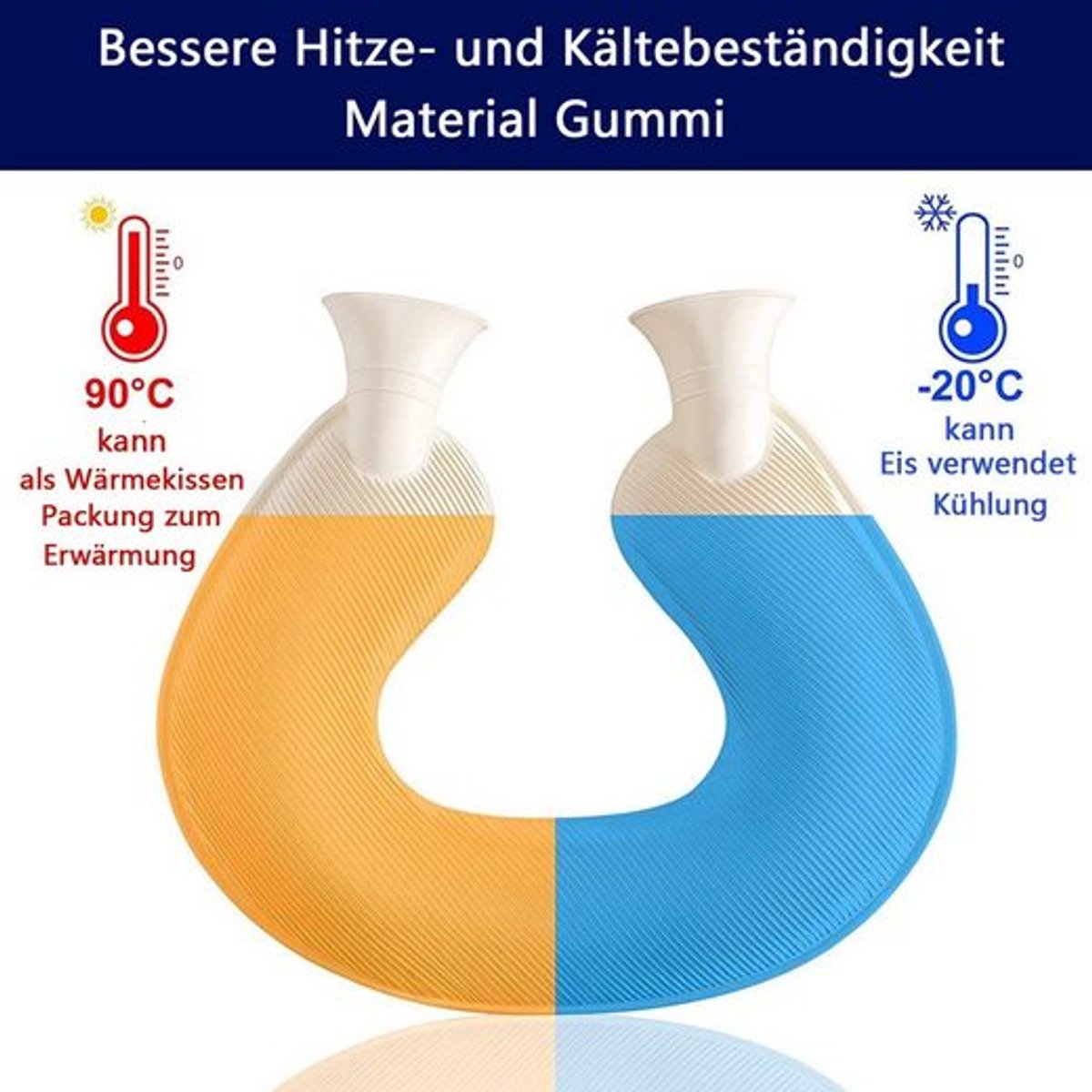 Warmwaterkruik met halsdop - blauw