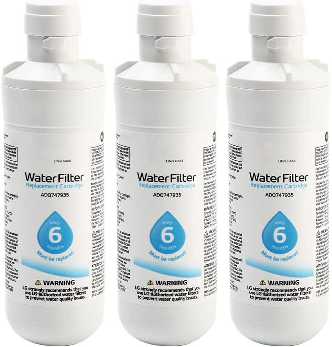 Vervangende Waterfilter voor Koelkast, LT1000P Compatibel, 300 Gallon Capaciteit, 3 Stuks, Ideaal voor Schoon Drinkwater en Verhoogde Smaak