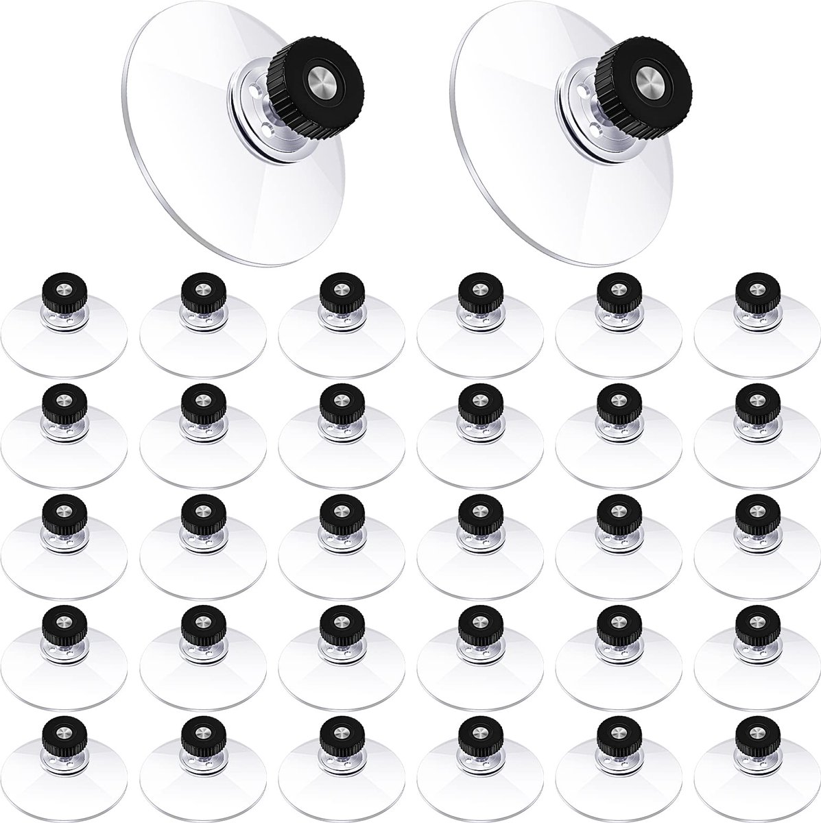 Perthlin 30 Stuks Transparante PVC-Kunststof Zuignappen Met Schroefdraad, 5 Cm, Sterke Zuignappen Met Kartelmoer, Voor - ShopVlot