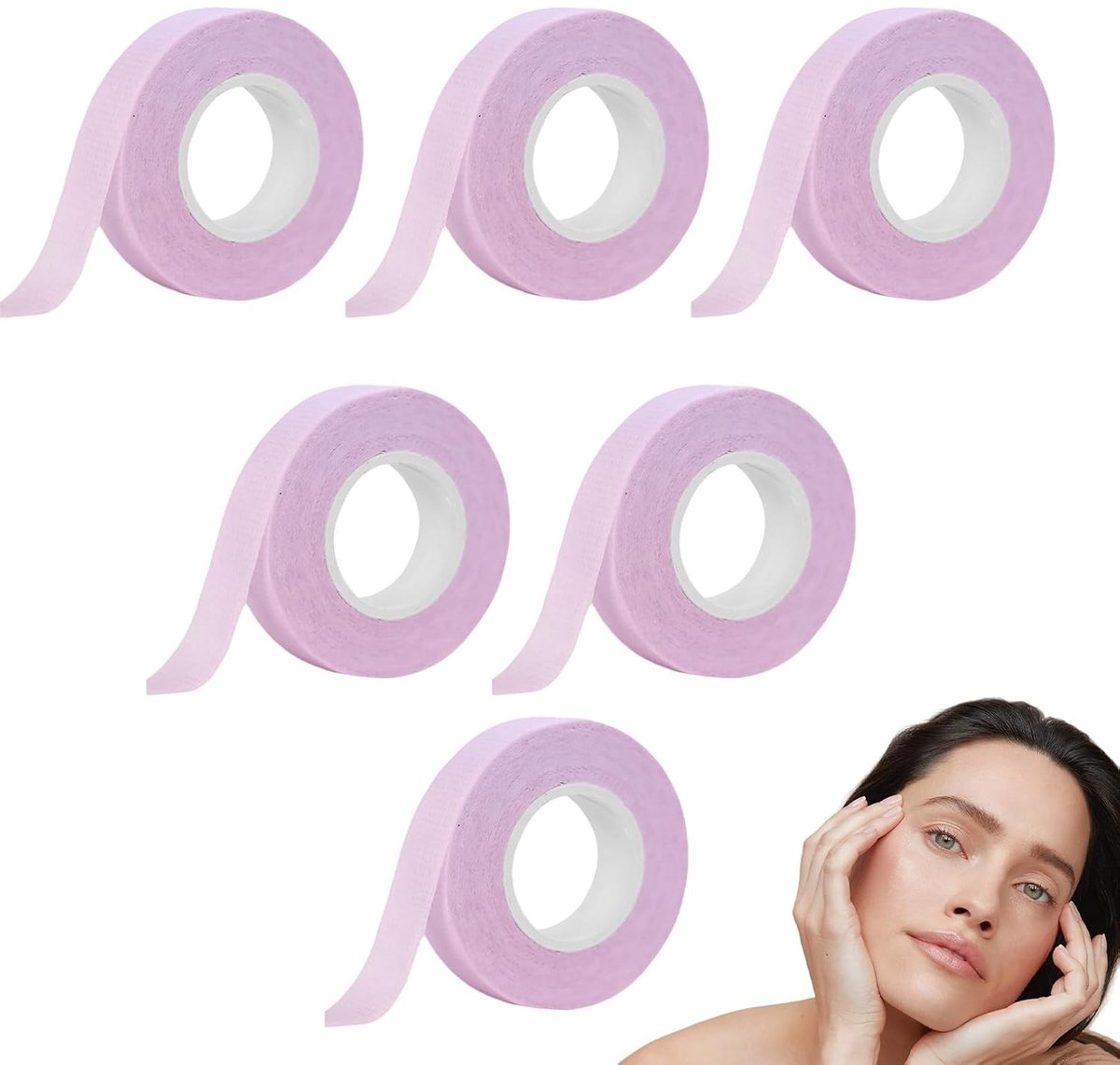 Set van 6 Wimperextensions met Micropore Tape en Accessoires voor Professionele Make-up en Schoonheidssalon Gebruik
