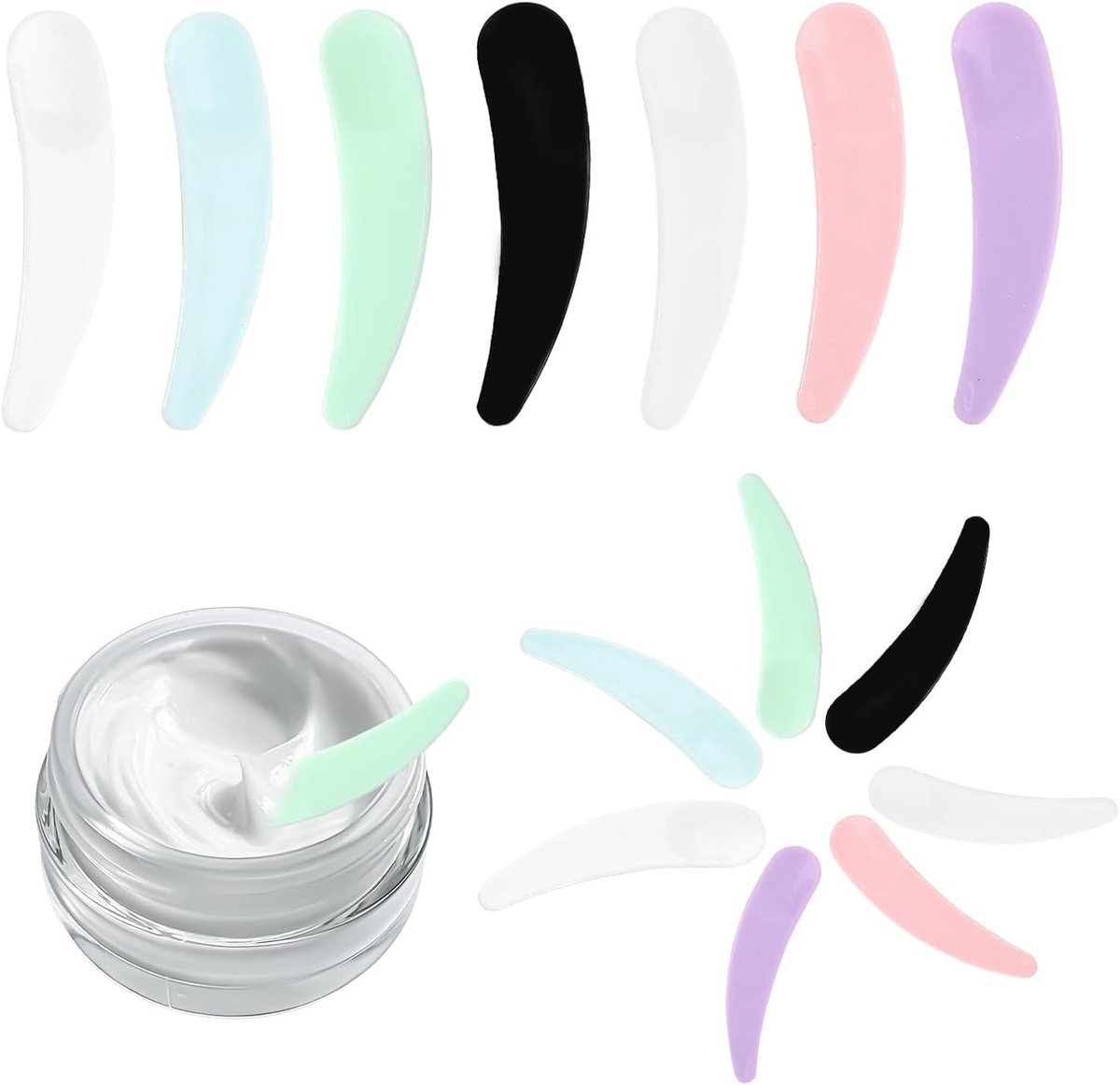 35 Stuks Cosmetische Spatels voor Crème en Maskers - Herbruikbare Plastic Spatels voor Gezichtsbehandelingen, Make-up en Schoonheidsproducten