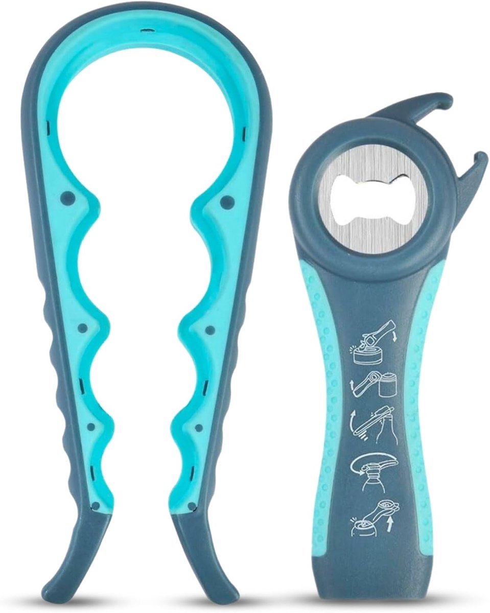 *** 6-in-1 & 5-in-1 Multifunctionele Openers Set - Keukenhulp, Blik- & Flesopener - Keukenaccessoire - van Heble® ***