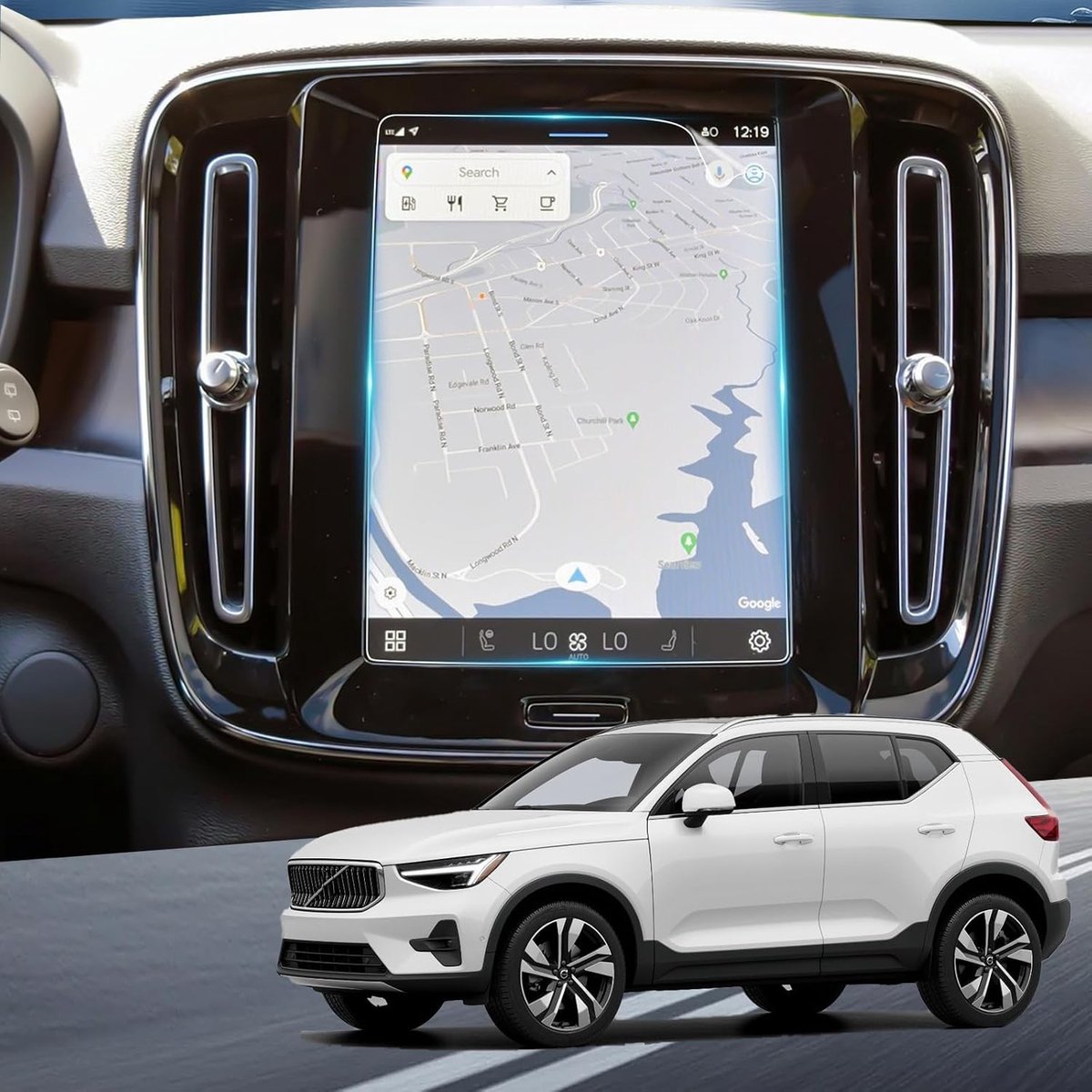 Pack van 2 Beschermfolie voor Volvo XC40, XC60, XC90, V60, V90, S90, S60, C40 (2018-2025) - PET Folie voor Navigatiesysteem, Krasbestendig en Duurzaam
