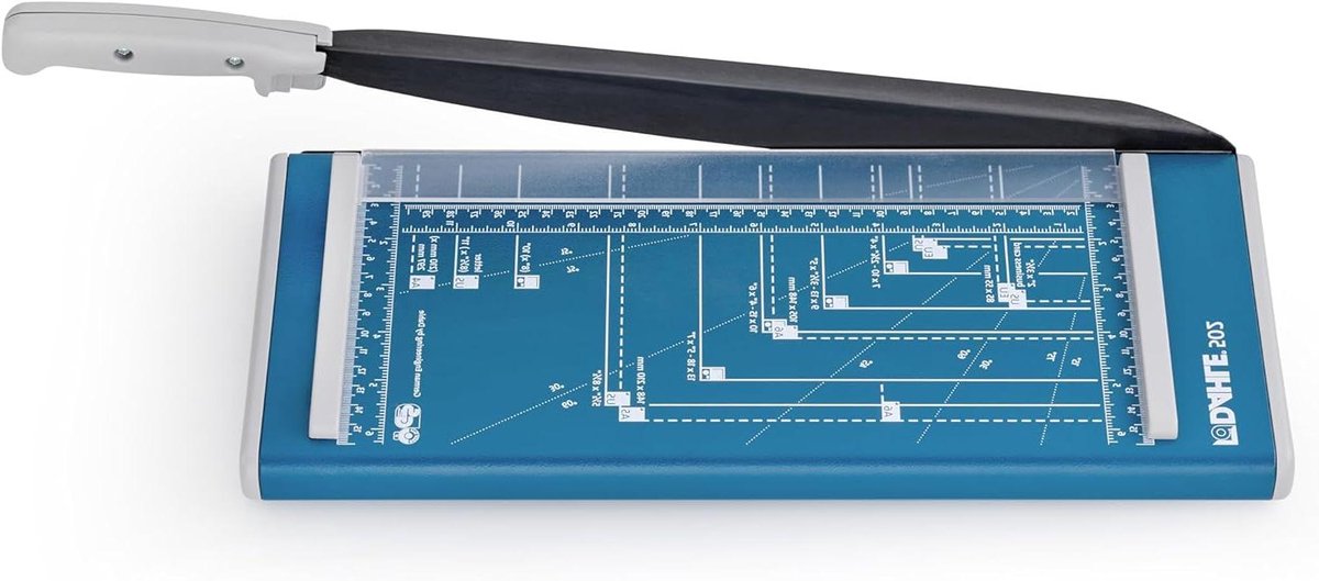 Papiersnijder Hefboom - Papier Snijmachine - Precisie Snijden - Metalen Tafel Raster - A4 320mm - Blauw