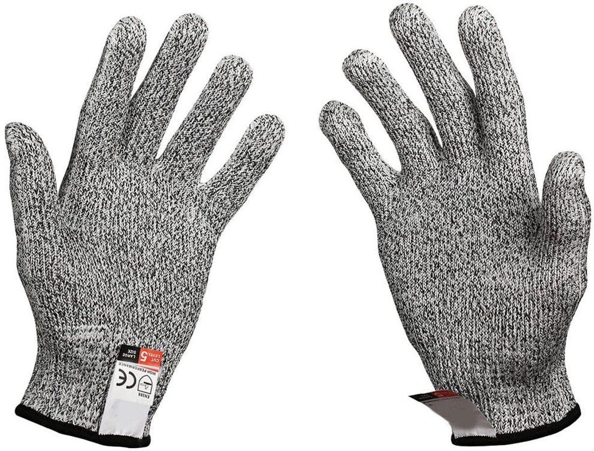 Snijbestendige handschoenen, Niveau 5, Veiligheidswerkhandschoenen voor koken, vlees snijden en houtbewerking, maat M