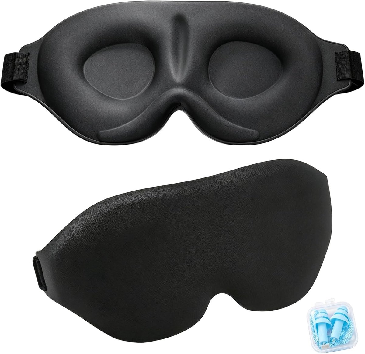 Slaapmasker - Zwart - 1 stuk - Lichtblokkerend met Ergonomisch Ontwerp - Voor Zijslapers