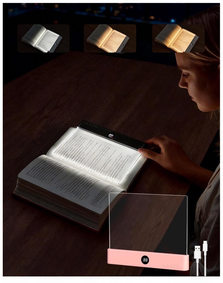 Boekenlamp met timerfunctie - Doorzichtige uitvoering - 20 leds - Multifunctioneel bedlampje - ShopVlot