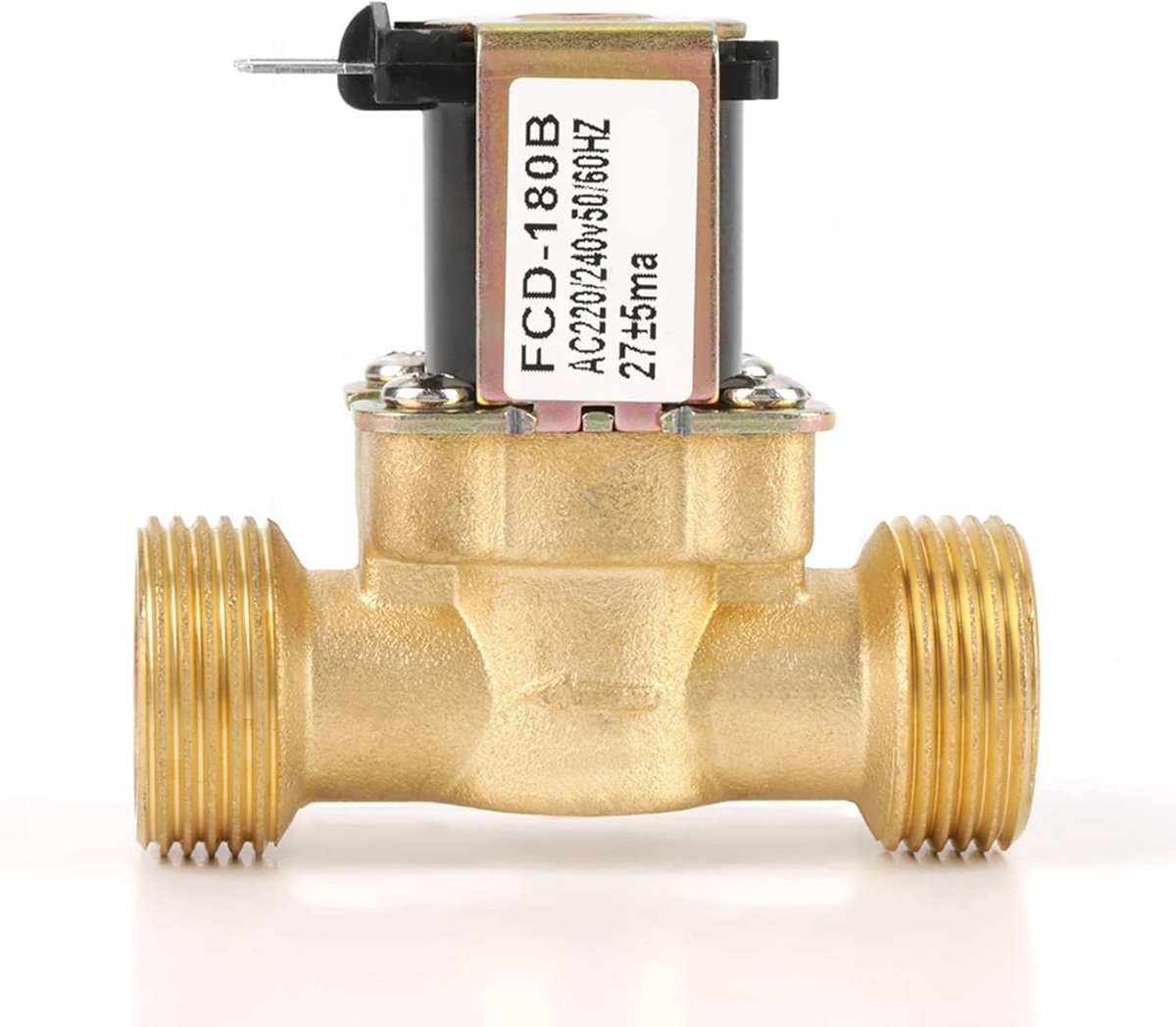 G3/4 Messing Elektrische Solenoïde Ventiel, N/C Normaal Gesloten Ventiel voor Wasmachine, Waterdispenser en Tuinirrigatie AC 220V
