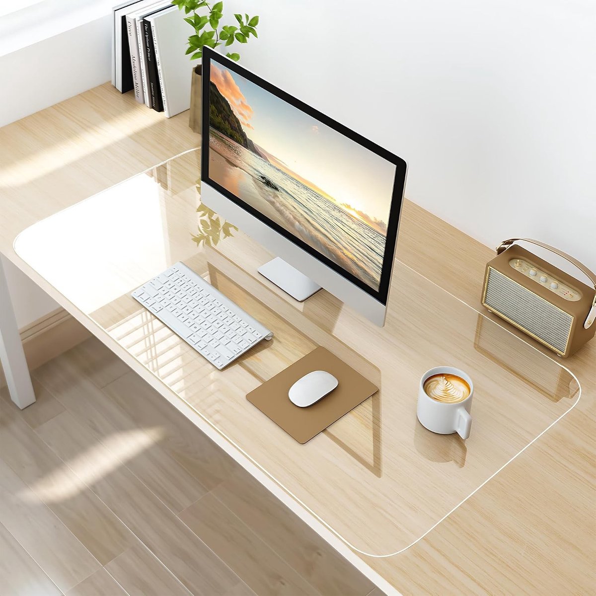 Duidelijke Bureau Onderlegger 60 x 30 cm - Waterdicht, Antislip en Ronde Hoeken voor Bureau, Thuis en School Gebruik