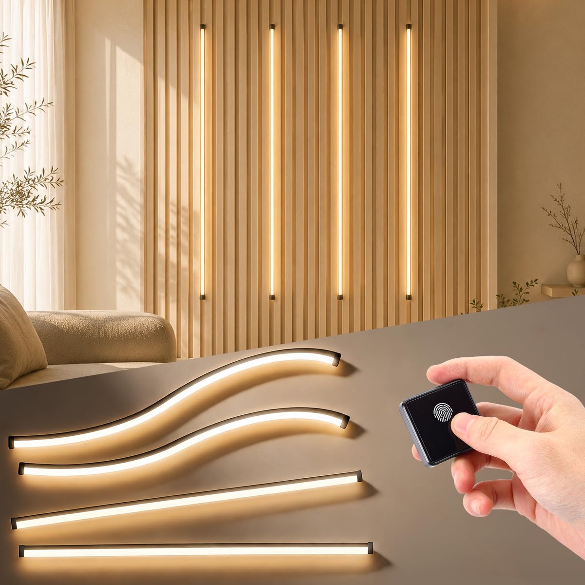 Verlichting voor akoestische panelen 70 cm - dimbaar - geïntegreerde led - eenvoudig te installeren - ShopVlot