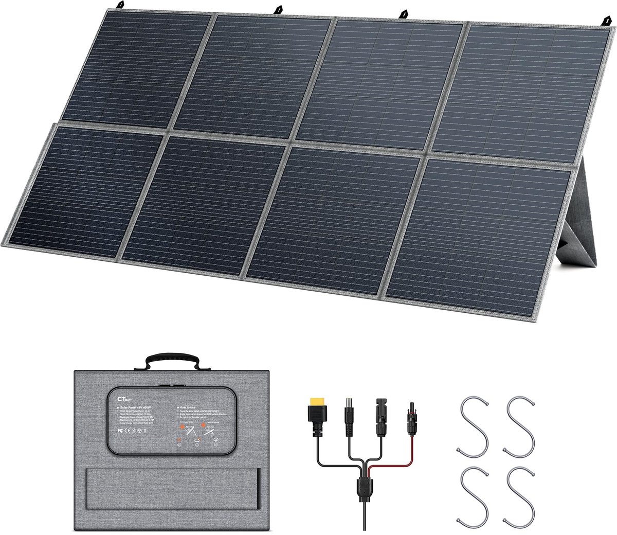 Opvouwbare zonnepanelen 400 W - monokristallijn - 41 V zonnegenerator - ideaal voor kamperen - ShopVlot