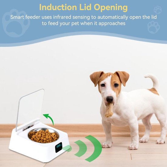 Automatische Voederdispenser voor Huisdieren, 350ML met Inductiedeksel voor Katten en Honden, Slimme Voeding voor Dieren — afbeelding 5