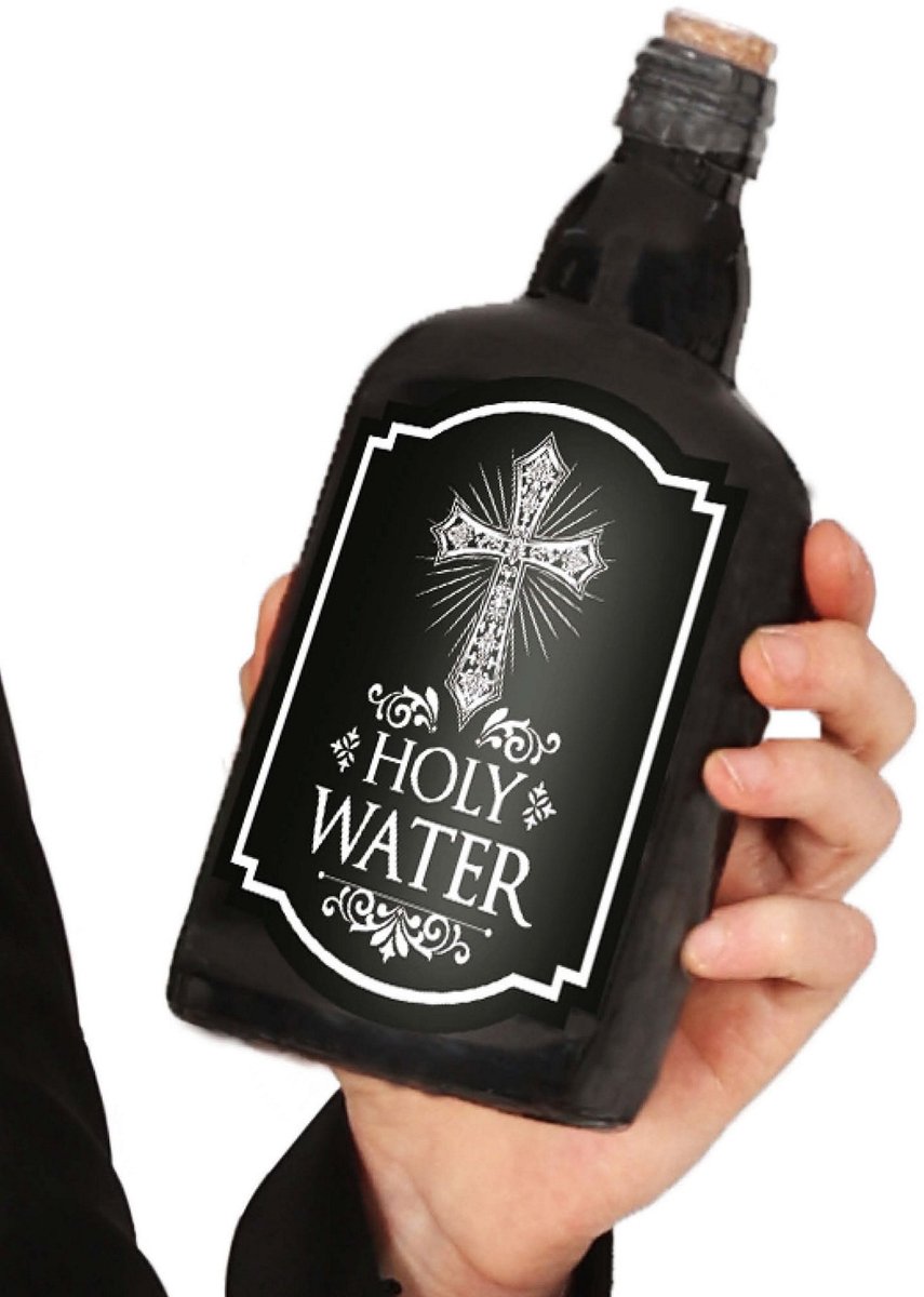 Zwarte wijwaterfles