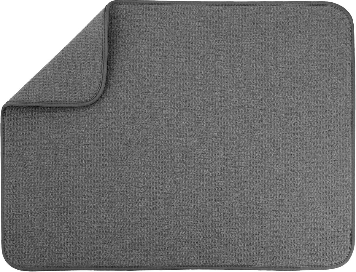 Vaatwasmatten van polyester in charcoal kleur, 61 x 61 cm, anti-slip en duurzaam voor keukengebruik