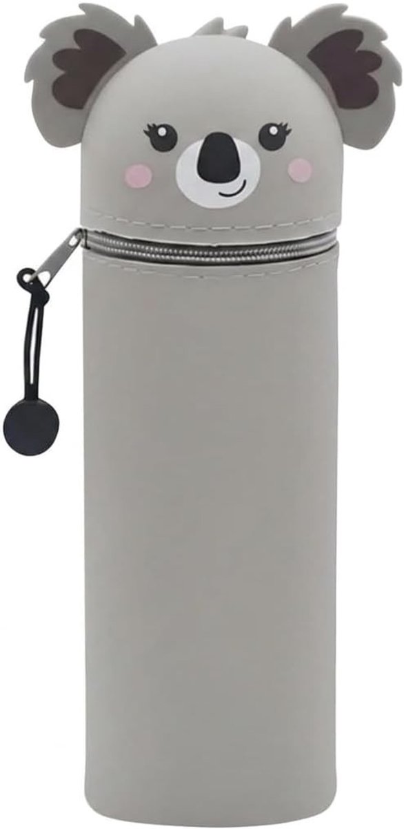 Schattige Telescopische Pennenzak van Zacht Silicoon, 2-in-1 Design met Pop-Up Penhouder voor Studenten en Kinderen