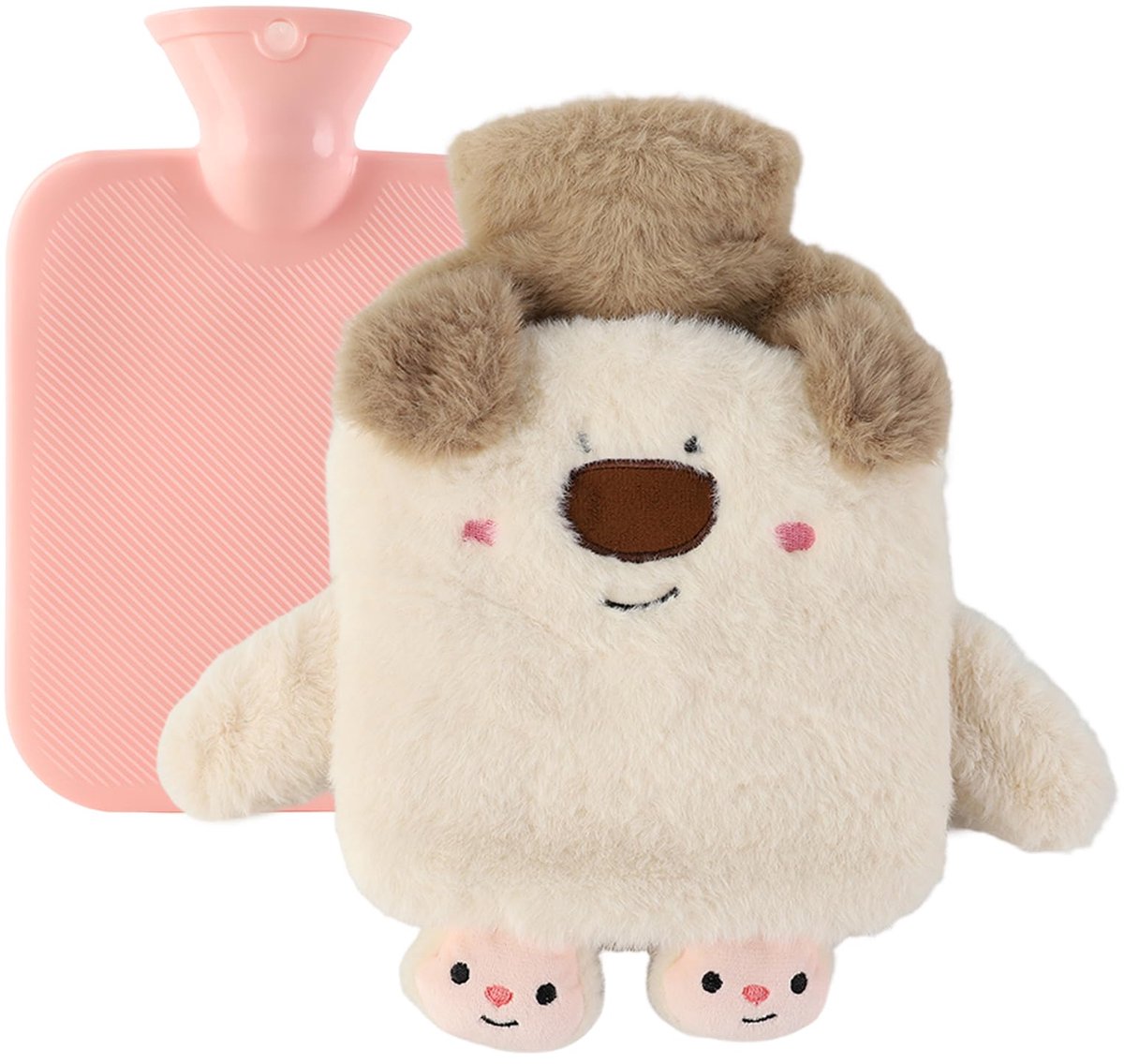 Warmwaterkruik 1 l - Luxe harige zachte flessen - Lekvrij met deksel - Ideaal voor warmte en comfort - ShopVlot