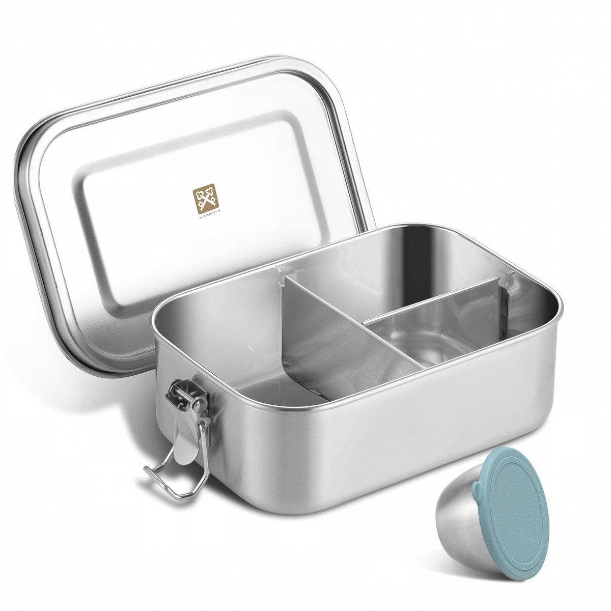 Broodtrommel roestvrij staal 800 ml - lekvrije bento box - met vakken en afdichting - ideaal voor lunch - ShopVlot
