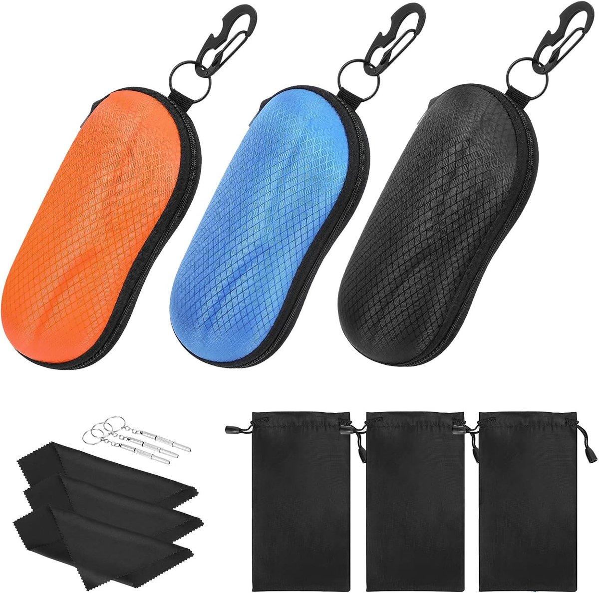 Half Hard Shell Zonnebril Hoes, Unisex Anti-kras Bescherming met Ophanghaak en Mini-schroevendraaier voor Brillen, Ideaal voor Heren en Dames, Eén Maat, Duurzaam en Lichtgewicht